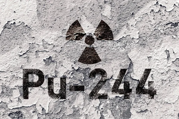 244 放射性钚同位素标志在垃圾墙上 — 图库照片