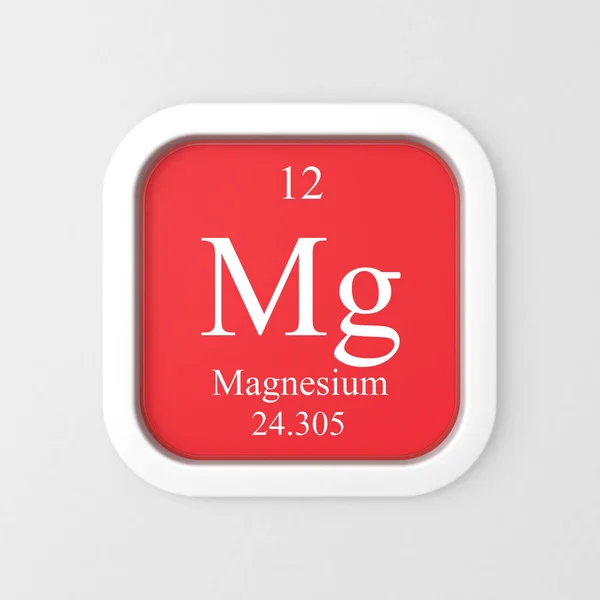 Magnezyum Sembolü Kırmızı Yuvarlak Kare Simgesi — Stok fotoğraf