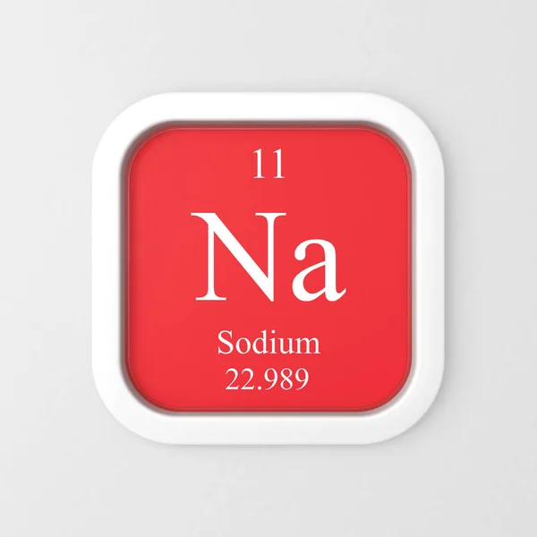 Natrium Symbol Auf Rotem Abgerundetem Quadrat — Stockfoto