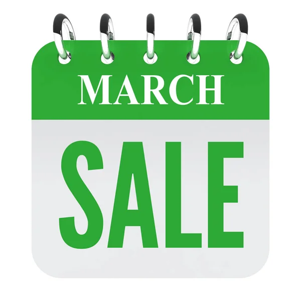 March Sale Green Calendar File — Stock Photo, Image