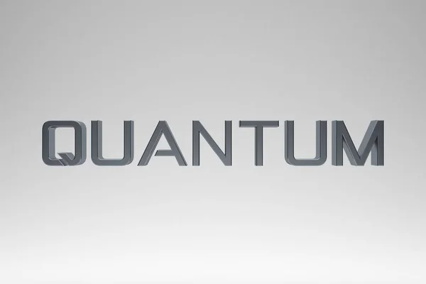 Quantum Słowo Litery Metalowe — Zdjęcie stockowe