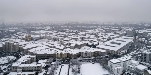 Winter Luftaufnahme Aus Timisoara Aufgenommen Von Einer Professionellen Drohne — Stockfoto