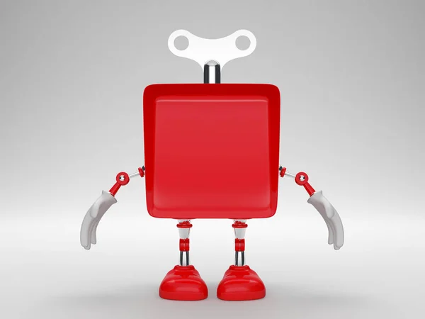 Cubi Robot Giocattolo Rosso Con Mani Gambe — Foto Stock