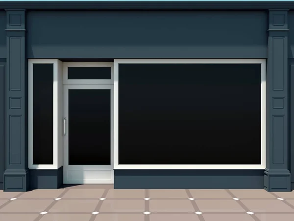 Moderne Blaue Ladenfassade Für Kleinunternehmen — Stockfoto