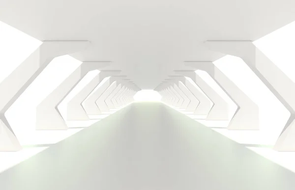 Couloir Tunnel Blanc Brillant — Photo