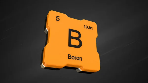 Elemento Boro Número Tabla Periódica Sobre Icono Amarillo Futurista Una — Foto de Stock