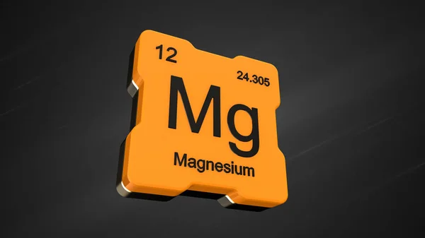 Magnesium Elementnummer Från Det Periodiska Systemet Futuristiska Gul Ikon Och — Stockfoto