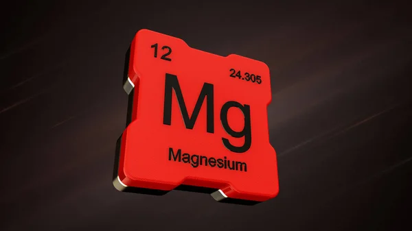 Élément Magnésium Numéro Tableau Périodique Sur Icône Rouge Futuriste Jolie — Photo