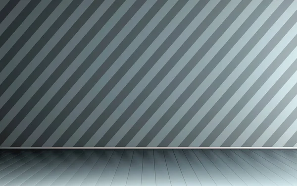 紺ストライプ壁と白の床 床の背景 のレンダリング — ストック写真