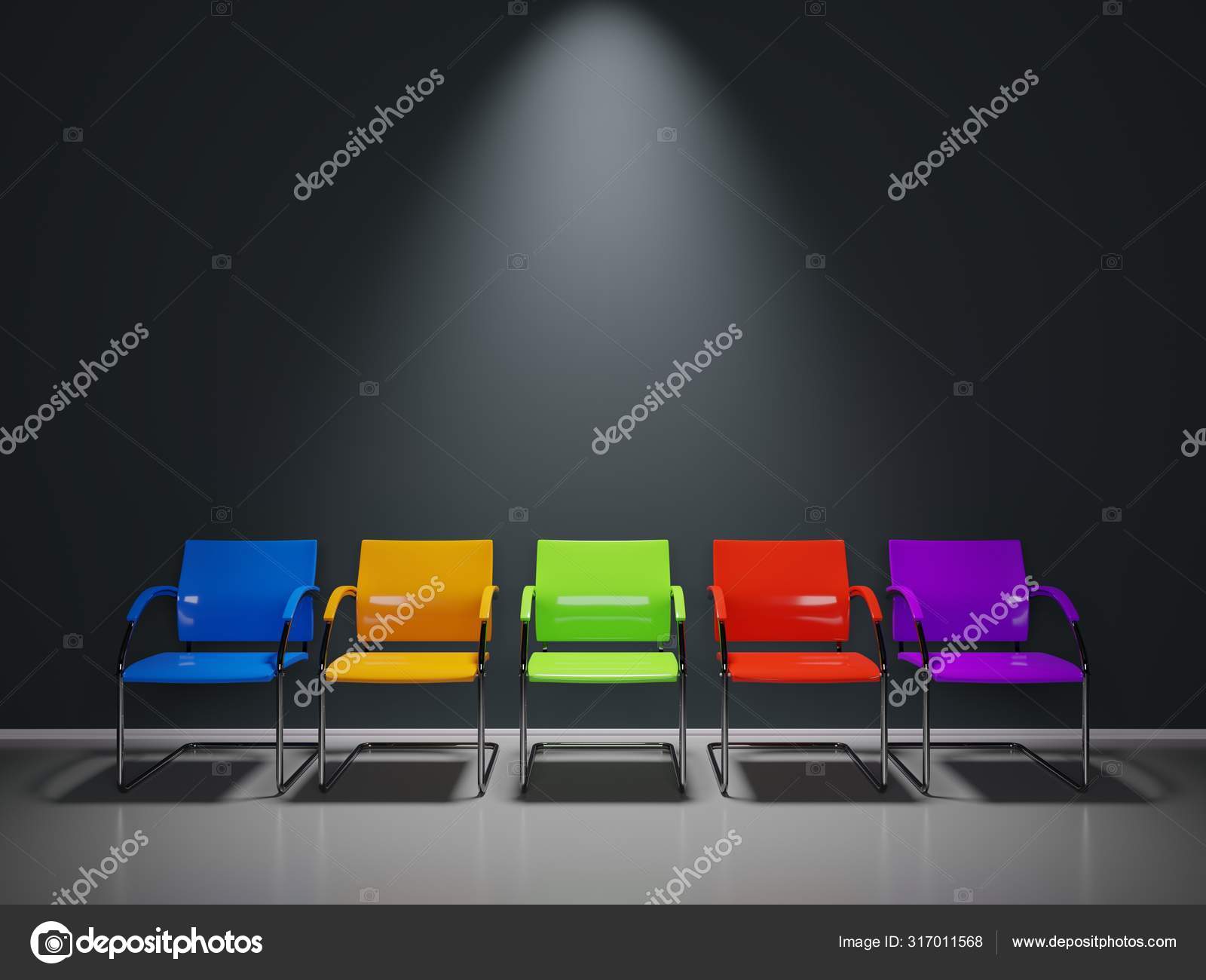 Colorful waiting online room chairs