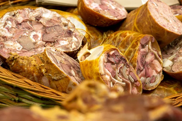 Toba Porc Produse Din Carne Porc Feliate Mâncare Tradițională Românească — Fotografie, imagine de stoc