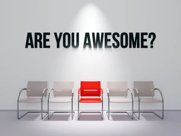 You Awesome Text Words Message Recruitment Office Wall Render — Stock Photo, Image