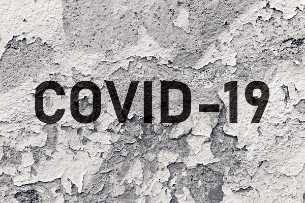 Covid Coronavirus Scientific Code Text Wrunge Old Wall — Stock Photo, Image
