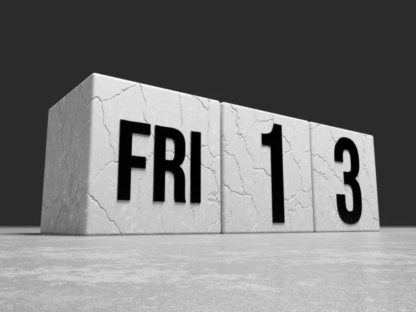 Friday Text Cracked Concrete Calendar Cubes Render — Stock Photo, Image