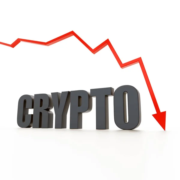 Crypto Market Crash Rode Pijl Crypto Marketcap Crash Render — Stockfoto