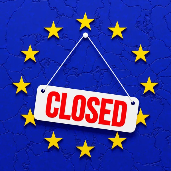 欧洲联盟关闭3D渲染 — 图库照片