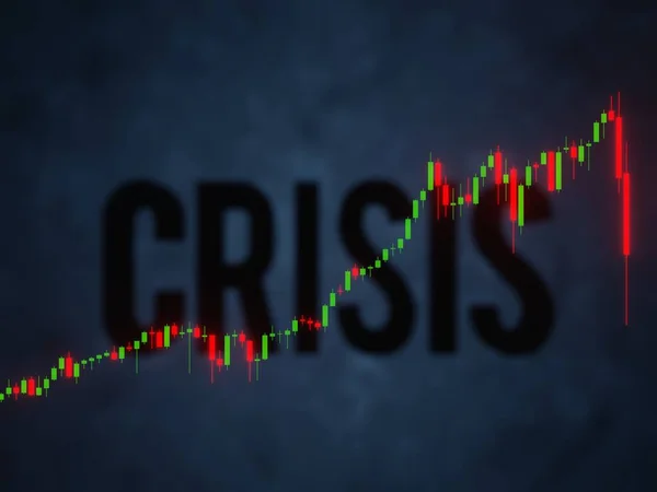 Ilustración Conceptual Crisis Económica Render Con Profundidad Enfoque Campo —  Fotos de Stock