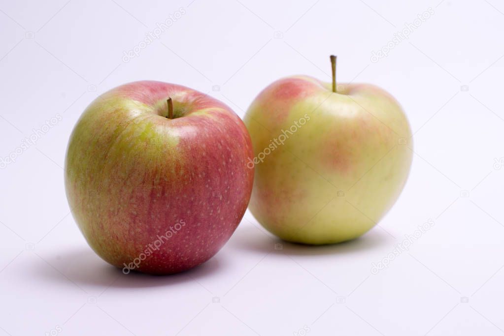two fresh apples isolated on white background