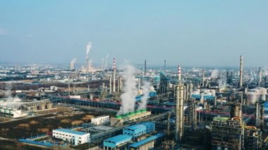 Havadan görünümü petrol rafinerisi, rafineri tesisi, rafineri fabrika