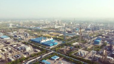 Havadan görünümü petrol rafinerisi, rafineri tesisi, rafineri fabrika