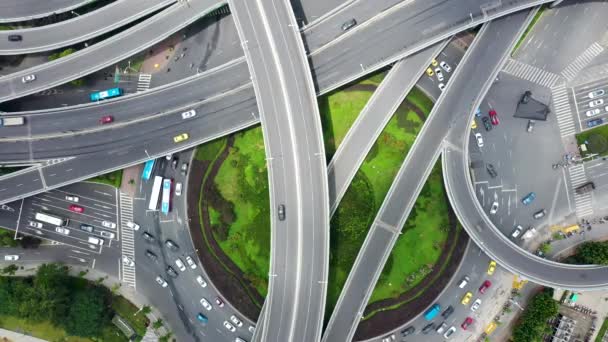 Vista Aérea Rodovia Viaduto Cidade — Vídeo de Stock