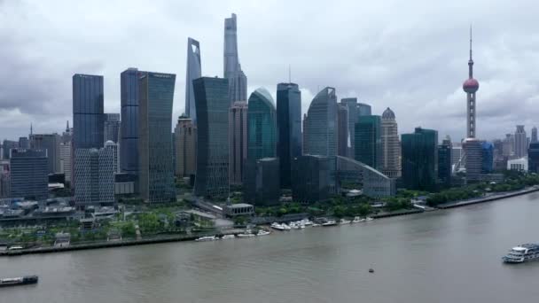 Shanghai Skyline Modern Urban Skyscrapers China — Stock Video