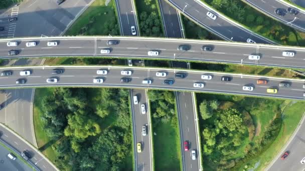 Widok Lotu Ptaka Autostradę Wiadukt Mieście — Wideo stockowe