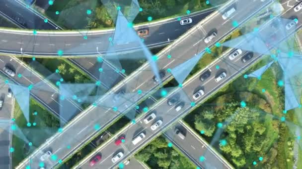 System Monitoringu Ruchu Autostradzie Połączona Sieć System Kontroli Prędkości Tożsamości — Wideo stockowe
