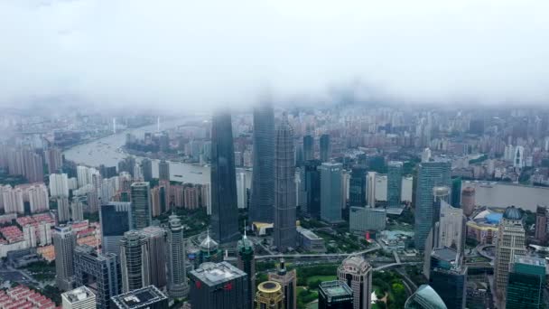 Linha Horizonte Xangai Com Arranha Céus Urbanos Modernos China — Vídeo de Stock
