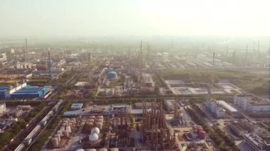 Havadan görünümü petrol rafinerisi, rafineri tesisi, rafineri fabrika