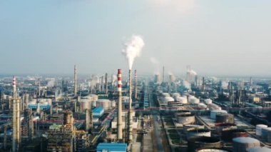 Havadan görünümü petrol rafinerisi, rafineri tesisi, rafineri fabrika