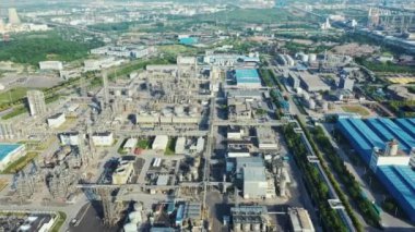 Havadan görünümü petrol rafinerisi, rafineri tesisi, rafineri fabrika
