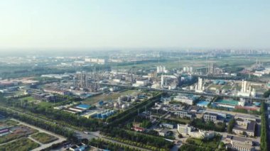 Havadan görünümü petrol rafinerisi, rafineri tesisi, rafineri fabrika