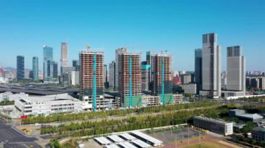 Yoğun Endüstriyel İnşaat Alanının Hava Görünümü