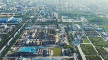 Havadan görünümü petrol rafinerisi, rafineri tesisi, rafineri fabrika