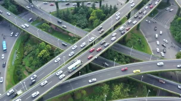 Vista Aérea Autopista Paso Elevado Ciudad — Vídeos de Stock