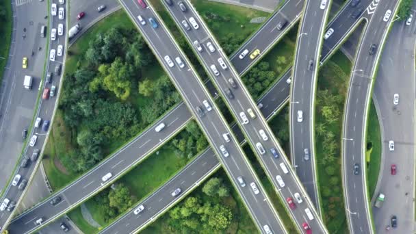 Vista Aérea Autopista Paso Elevado Ciudad — Vídeos de Stock