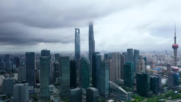 Shanghai Skyline Modern Urban Skyscrapers China — Stock Video