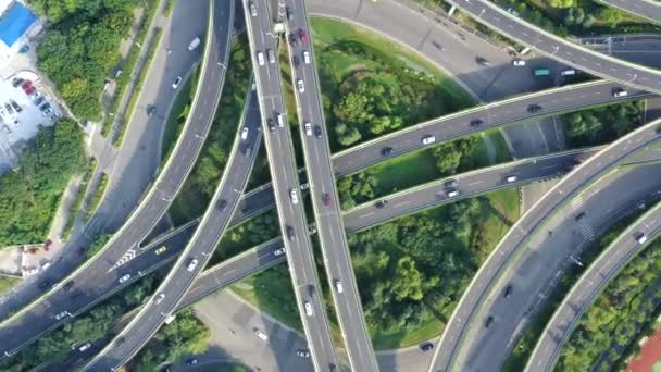 Vista Aérea Autopista Paso Elevado Ciudad — Vídeos de Stock