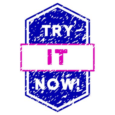 Denemek o şimdi Grunge pul vektör