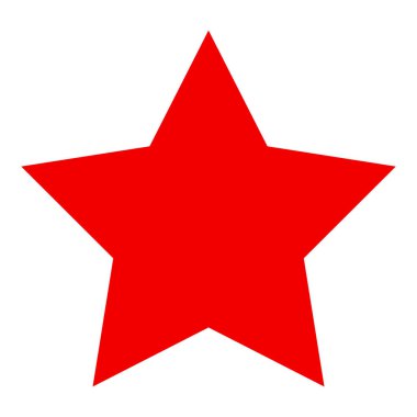 Kırmızı yıldız düz simgesi