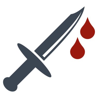 Kan bıçak düz simgesi