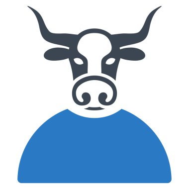 Boğa kişi düz simgesi