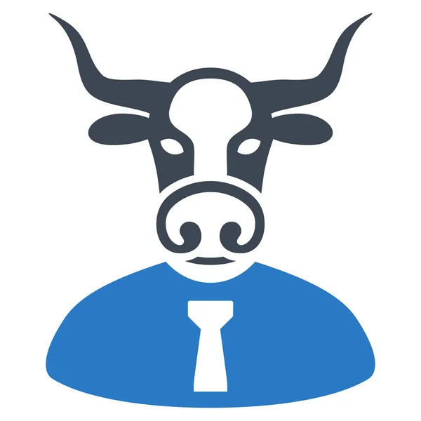Bull Boss płaskie ikona — Zdjęcie stockowe