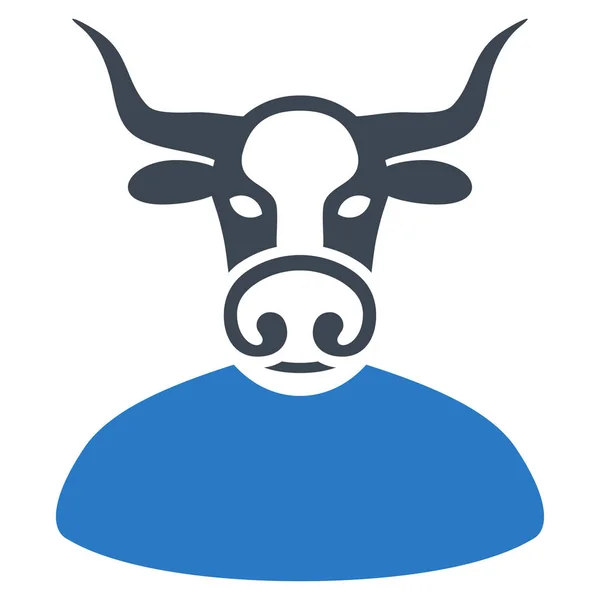 Bull Boss płaskie ikona — Zdjęcie stockowe