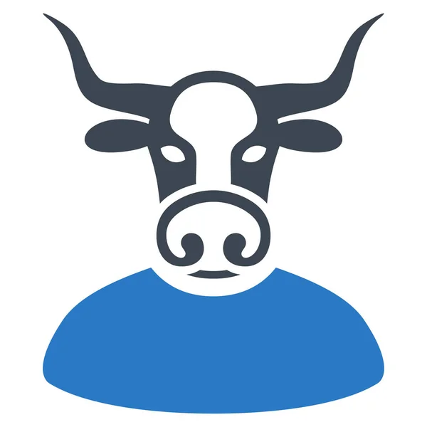 Bull szef płaskim ikona — Zdjęcie stockowe
