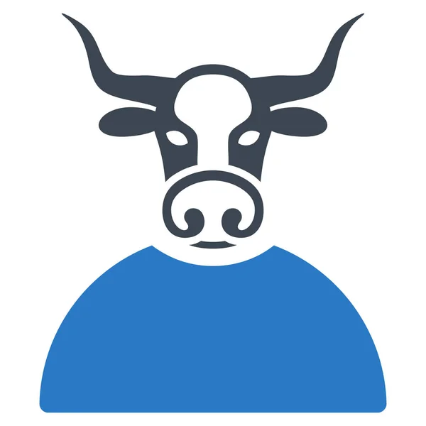 Bull płaskie ikonę — Zdjęcie stockowe