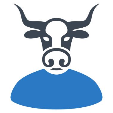 Boğa patron düz simgesi