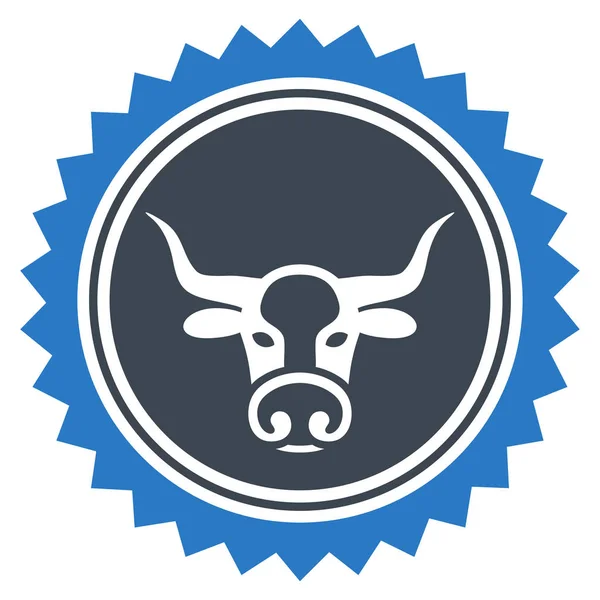 Carimbo de selo de touro Ícone plano —  Vetores de Stock