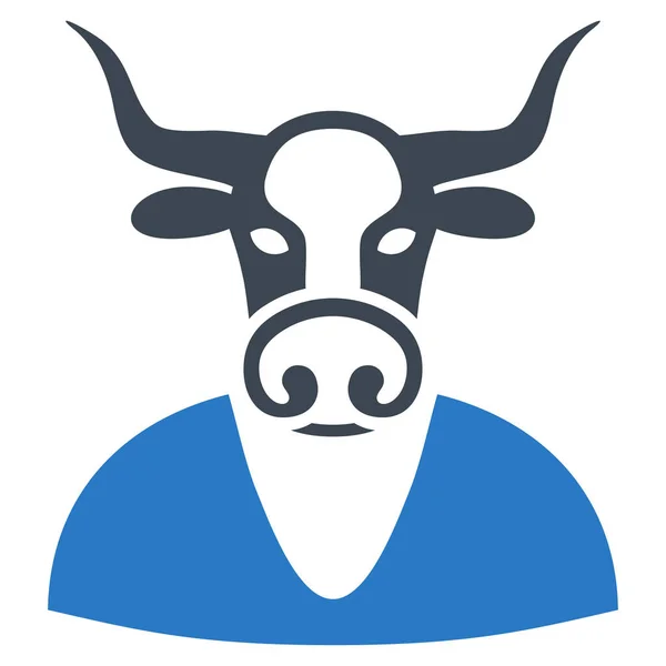 Vaca chico plano icono — Vector de stock